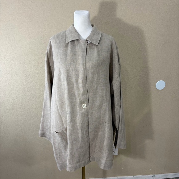 MenaCinque Positano Other - MenaCinque Button Up Blazer 100%Linen Made In Italy O/S Quiet Luxury Minimalist